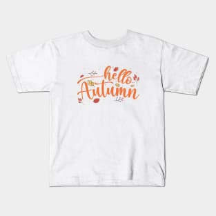 Hello Autumn Fall Vibes Kids T-Shirt